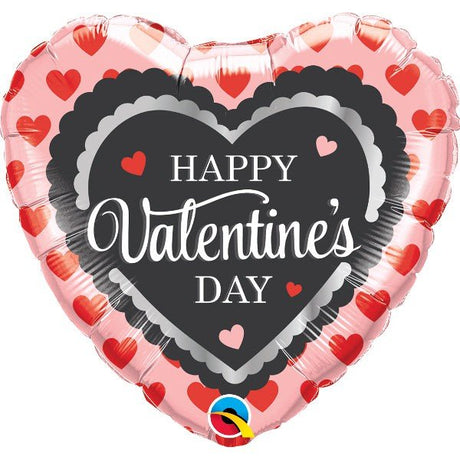 Foil Balloon Valentine's Scalloped Trim 18 Inch