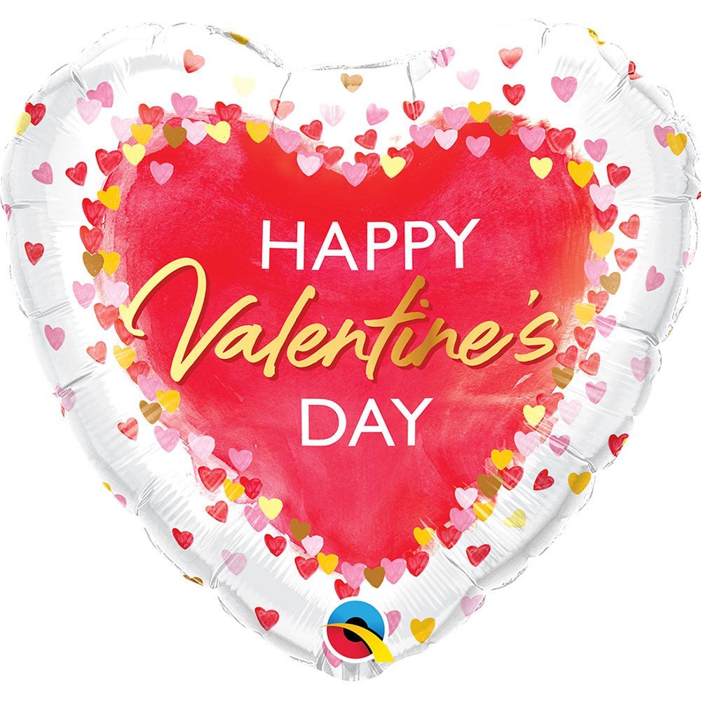 Valentine's Foil Balloon Watercolor Hearts