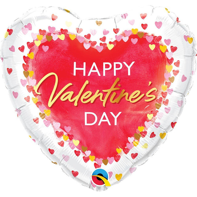 Valentine's Foil Balloon Watercolor Hearts