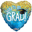 Graduation Foil Balloon Blue Heart