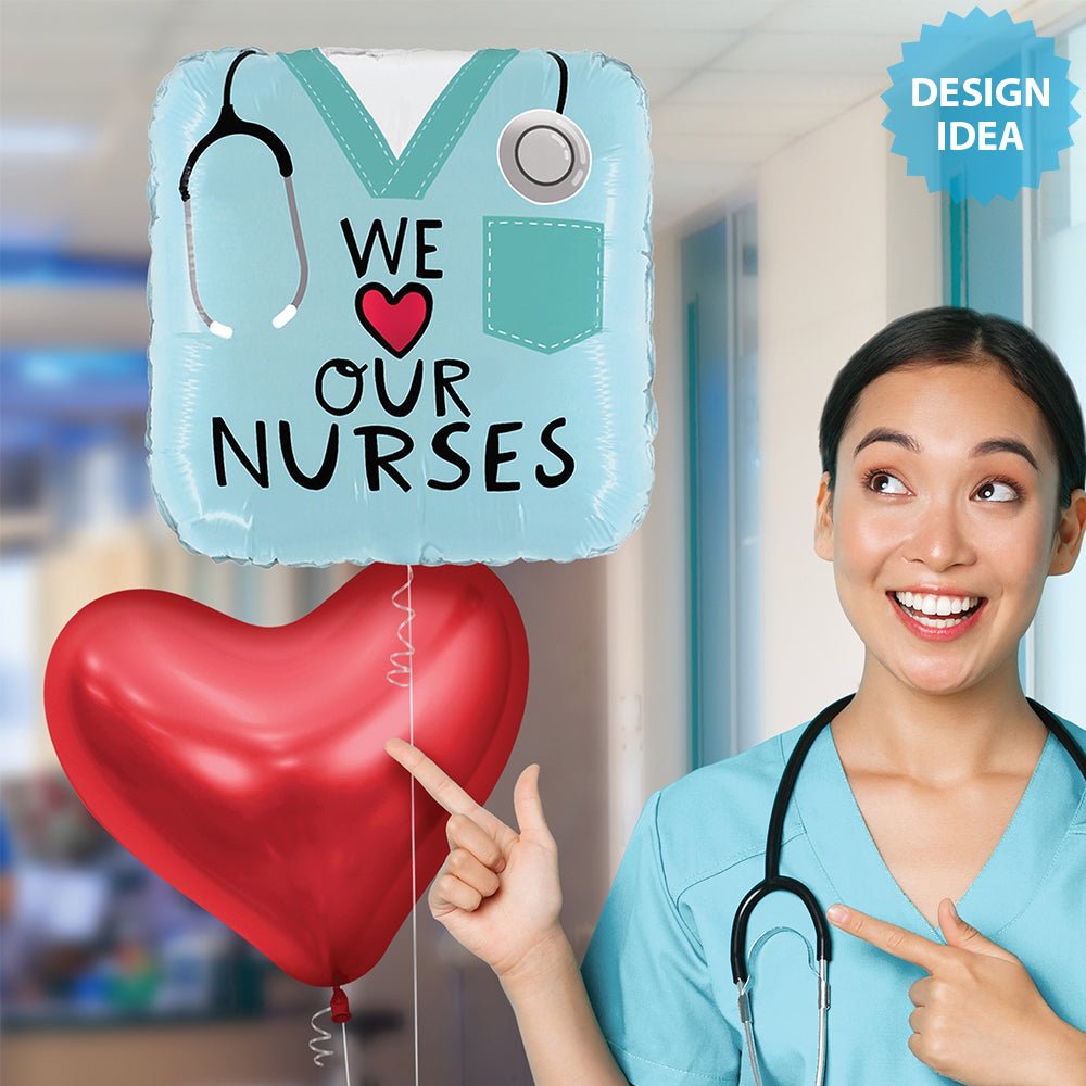 Foil Balloon We Love Our Nurses 18 Inch