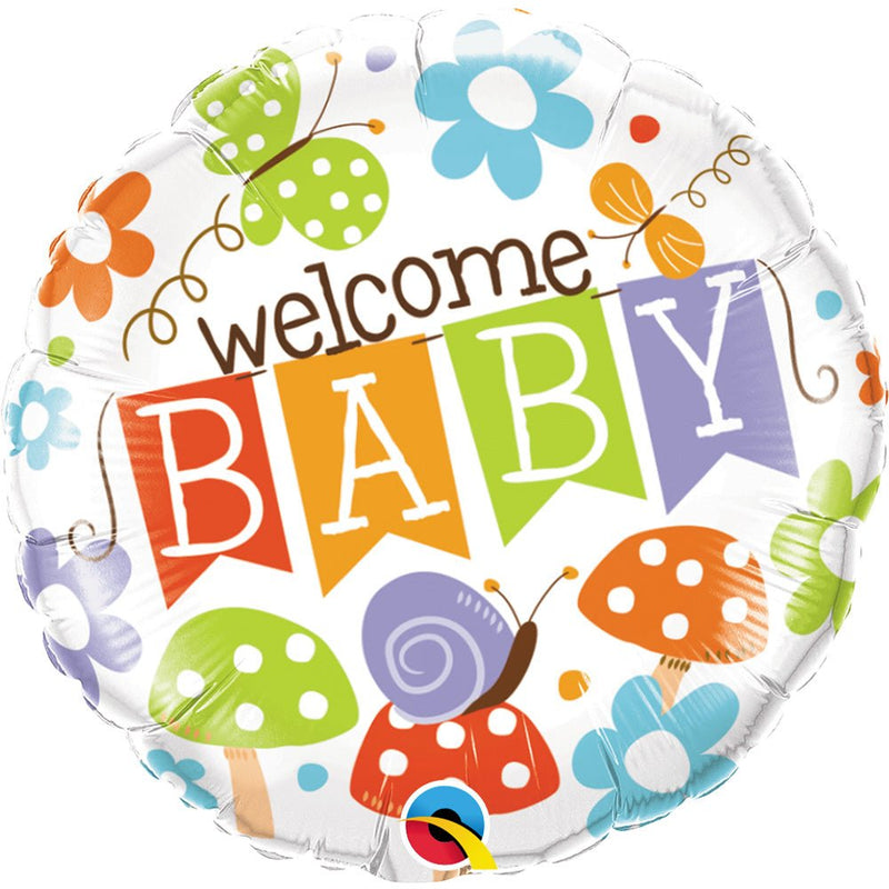 Foil Balloon Welcome Baby Banner Garden