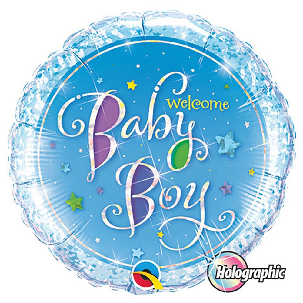 Foil Balloon Welcome Baby Boy Stars