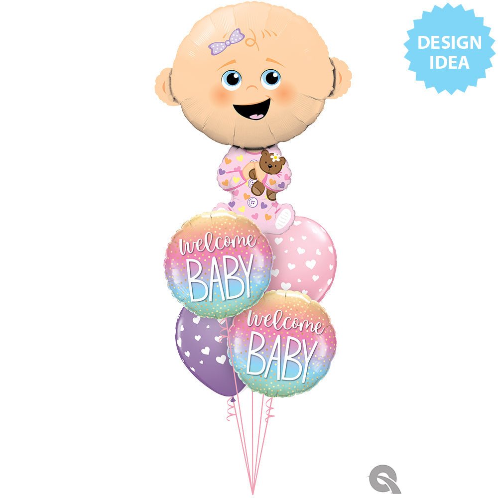 Foil Balloon Welcome Baby Confetti Dots