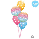 Foil Balloon Welcome Baby Confetti Dots