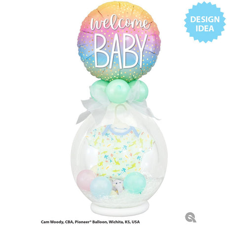Foil Balloon Welcome Baby Confetti Dots