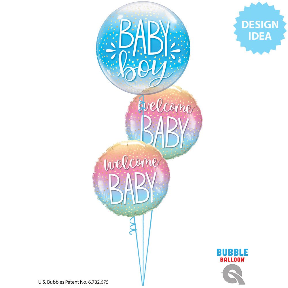 Foil Balloon Welcome Baby Confetti Dots