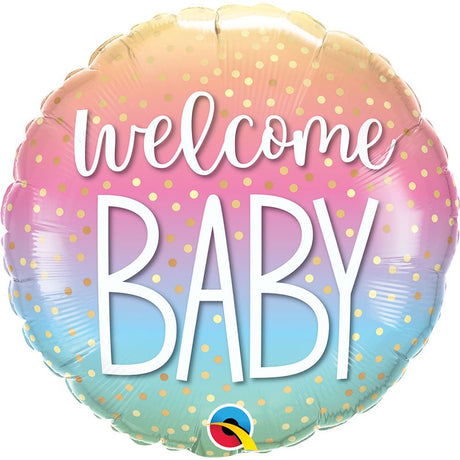 Foil Balloon Welcome Baby Confetti Dots