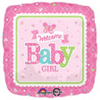 Foil Balloon Welcome Baby Girl Butterfly 18 Inch
