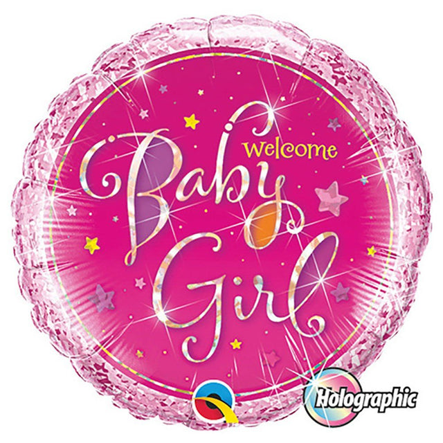 Foil Balloon Baby Girl Stars 18 Inch