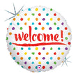 Foil Balloon Welcome Dots 18 Inch