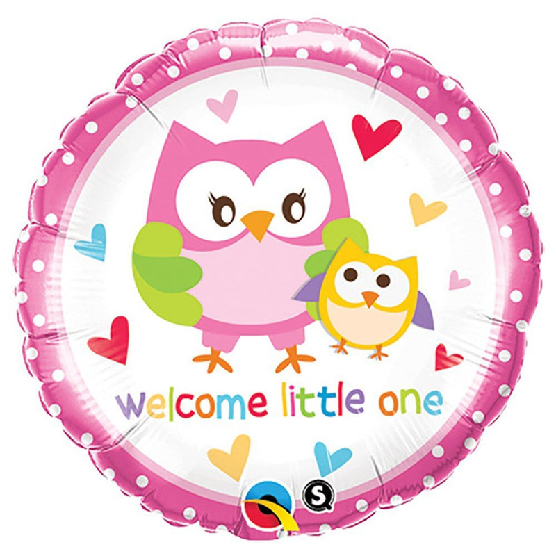 Foil Balloon Welcome Little One Owls