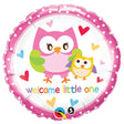 Foil Balloon Welcome Little One Owls