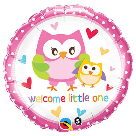 Foil Balloon Welcome Little One Owls