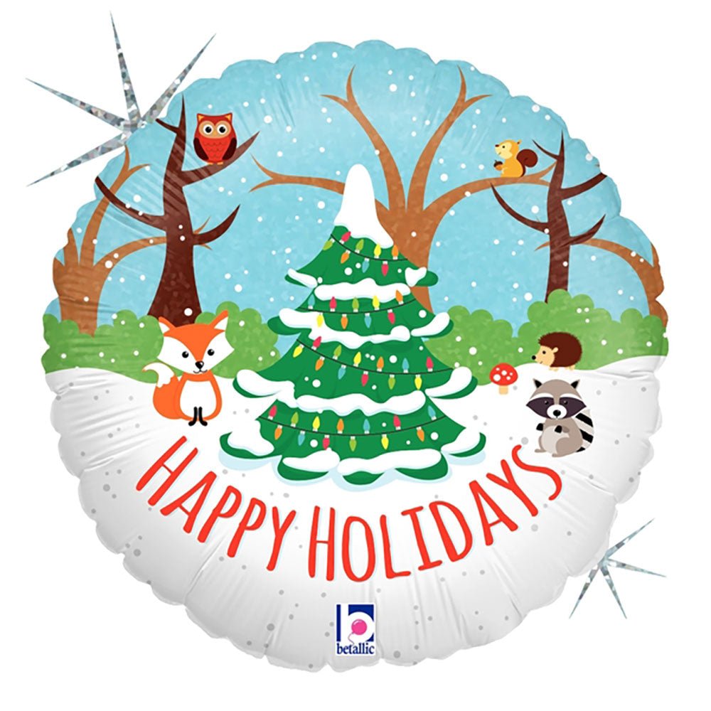 Woodland Holidays Foil Balloon