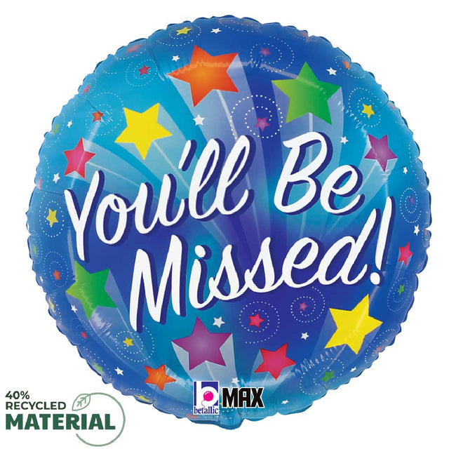 Retirement Foil Balloon You'll Be Missed Stars