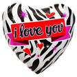 Foil Balloon Zebra Love 18 Inch