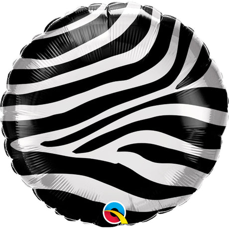 Foil Balloon Zebra Stripes Pattern 18 Inch