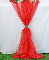 Extra Long Chiffon Wedding Table Runner Polyester Fabric - 18" Wide, 120" Long, 180" Long, Multiple Colors (1 Piece)