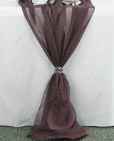 Extra Long Chiffon Wedding Table Runner Polyester Fabric - 18" Wide, 120" Long, 180" Long, Multiple Colors (1 Piece)