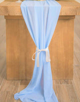 Extra Long Chiffon Wedding Table Runner Polyester Fabric - 18" Wide, 120" Long, 180" Long, Multiple Colors (1 Piece)