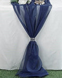 Extra Long Chiffon Wedding Table Runner Polyester Fabric - 18" Wide, 120" Long, 180" Long, Multiple Colors (1 Piece)