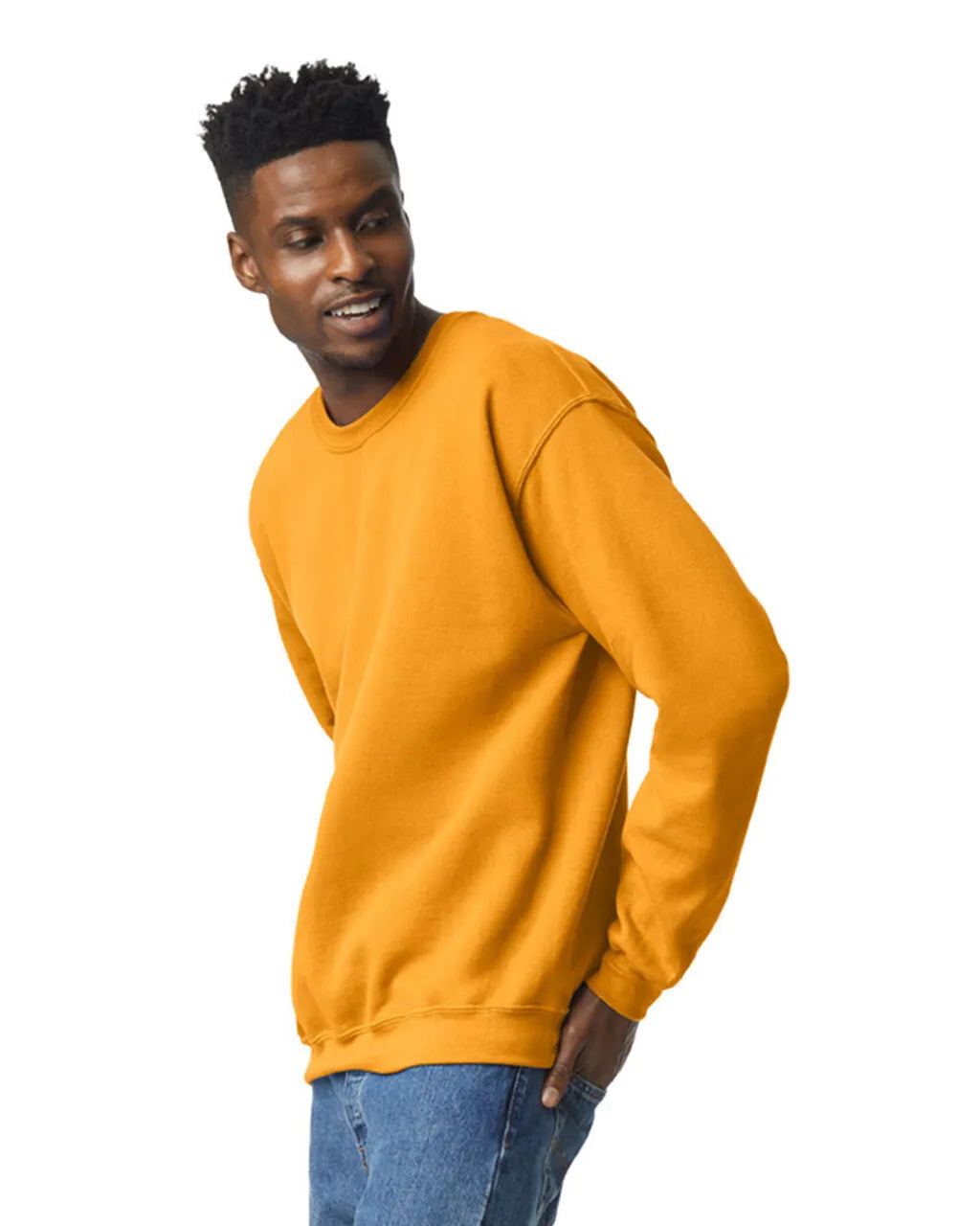 Gildan 18000 Heavy Blend Sweatshirt Fabric - Gold, Classic Fit, Rib With Spandex (1 Unit)