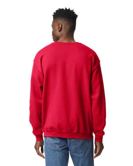 Gildan 18000 Cotton Sweatshirt Fabric - Red, Classic Fit, 1X1 Rib With Spandex (1 Piece)
