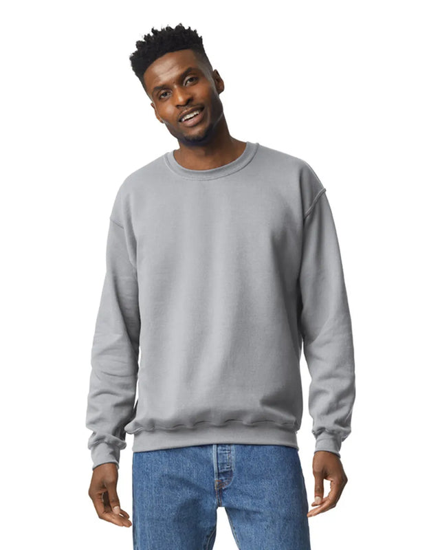 Gildan 18000 Heavy Blend Cotton Polyester Fabric - Sport Grey, Classic Fit, 1x1 Rib With Spandex (1 Unit)