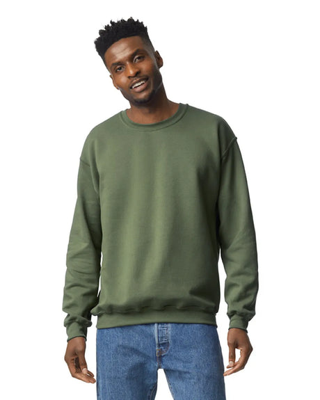 Gildan 18000 Heavy Blend Sweatshirt Fabric - Military Green, Classic Fit, Seamless Body (1 Unit)