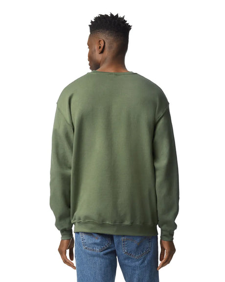 Gildan 18000 Heavy Blend Sweatshirt Fabric - Military Green, Classic Fit, Seamless Body (1 Unit)