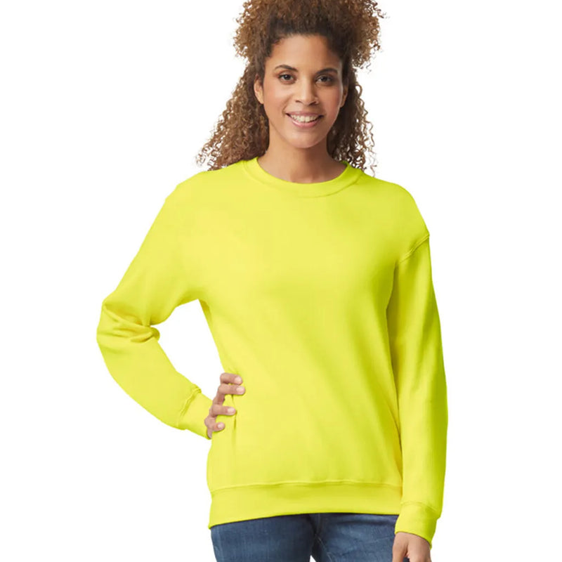 Gildan 18000 Heavy Blend Sweatshirt Fabric - Safety Green, Classic Fit, Seamless Body (1 Unit)