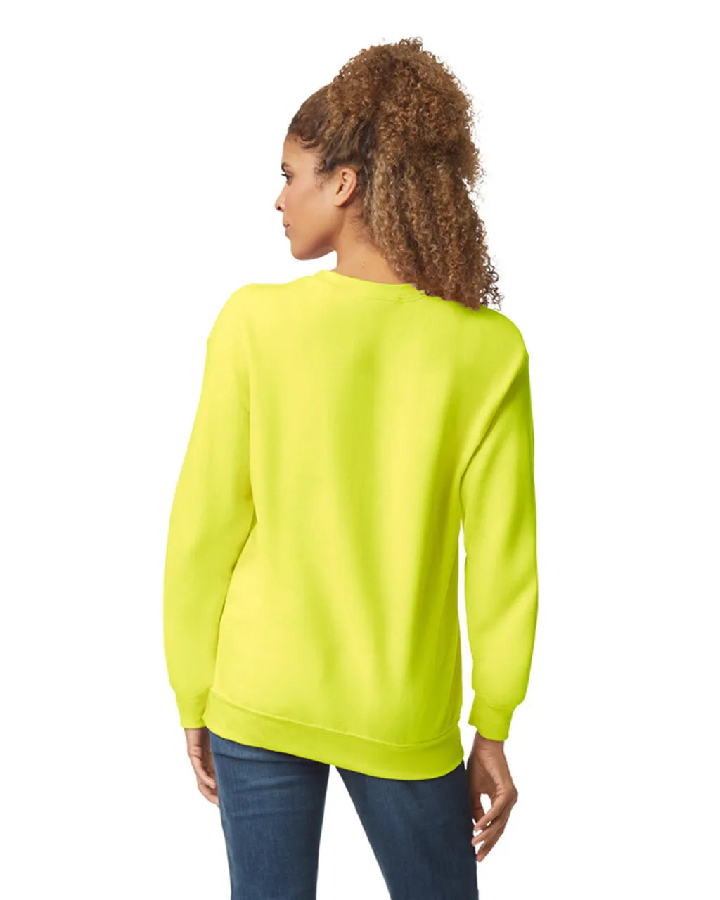 Gildan 18000 Heavy Blend Sweatshirt Fabric - Safety Green, Classic Fit, Seamless Body (1 Unit)