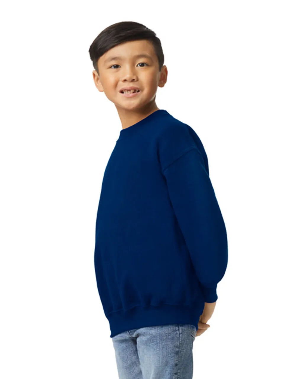 Gildan 18000B Youth Sweatshirt - Navy, Fleece Fabric (XS, S, M, L, XL) (1 Unit)