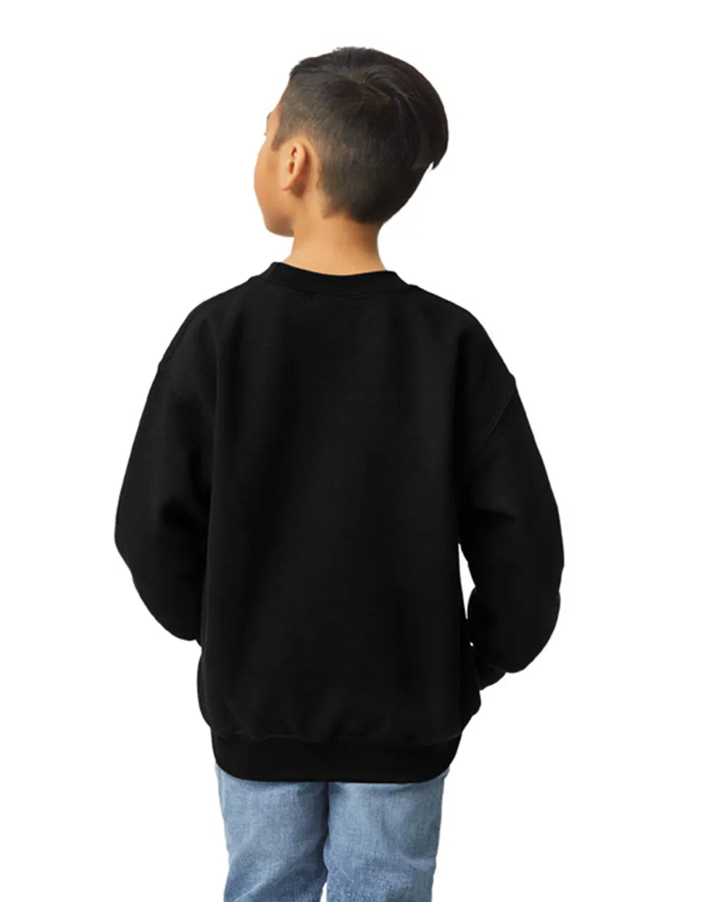 Gildan 18000B Youth Sweatshirt - Black Fleece Fabric - Black, Classic Fit, Seamless Body (1 Unit)