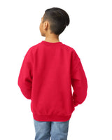Gildan 18000B Youth Sweatshirt Fabric - Red, Classic Fit, Seamless Body (1 Unit)