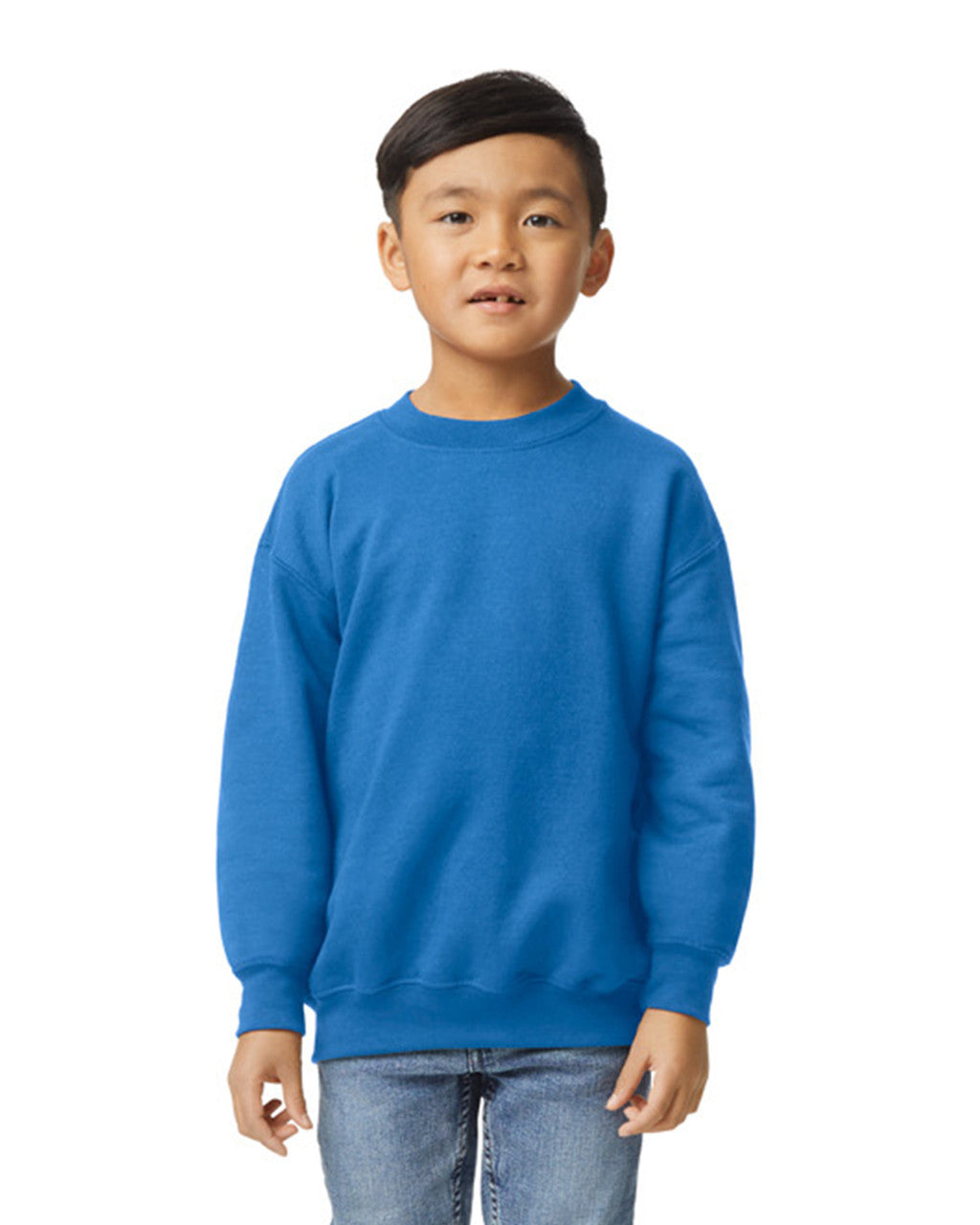 Gildan 18000B Youth Sweatshirt - Royal Heavy Blend Fleece Fabric - Royal, Classic Fit, Seamless Body (1 Unit)