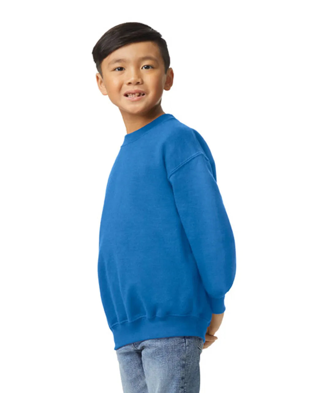 Gildan 18000B Youth Sweatshirt - Royal Heavy Blend Fleece Fabric - Royal, Classic Fit, Seamless Body (1 Unit)