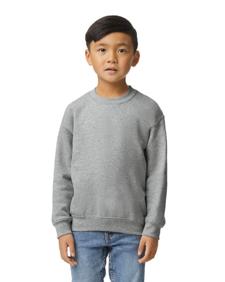 Gildan 18000B Youth Sweatshirt Fabric - Heather Grey, Classic Fit, Seamless Body (1 Piece)