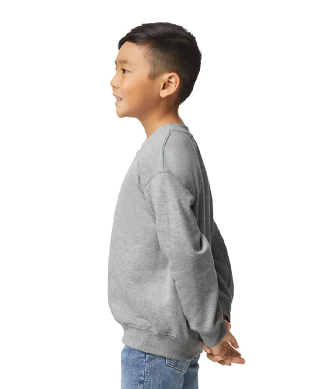 Gildan 18000B Youth Sweatshirt Fabric - Heather Grey, Classic Fit, Seamless Body (1 Piece)