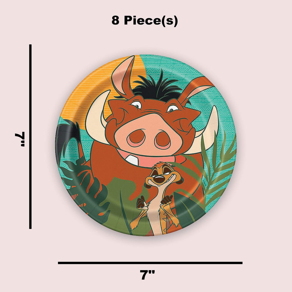 8 Count The Lion King Paper Dessert Plates 7 Inch Disposable Party Tableware for Kids Birthday Celebration