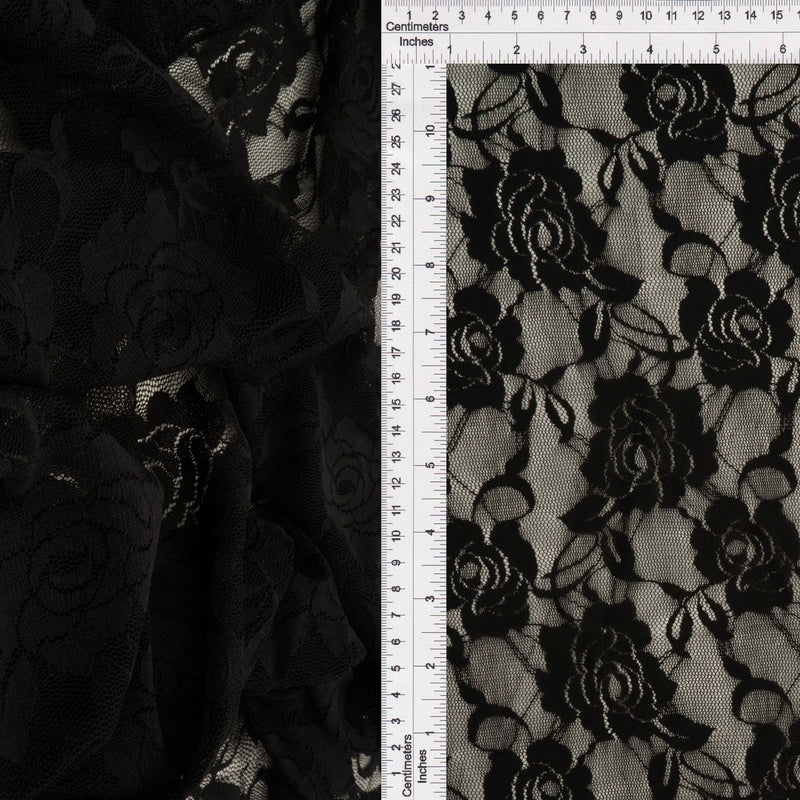 Solid Lace Fabric in Black