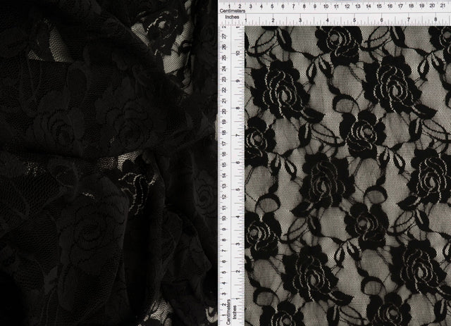 Solid Lace Fabric in Black
