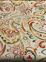 Swavelle Vermilya/Fredo Orange Grove Paisley Polyester Fabric - Orange Peach Rust Coral Paisley, 54" Width (1 Yard)