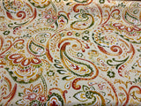Swavelle Vermilya/Fredo Orange Grove Paisley Polyester Fabric - Orange Peach Rust Coral Paisley, 54" Width (1 Yard)