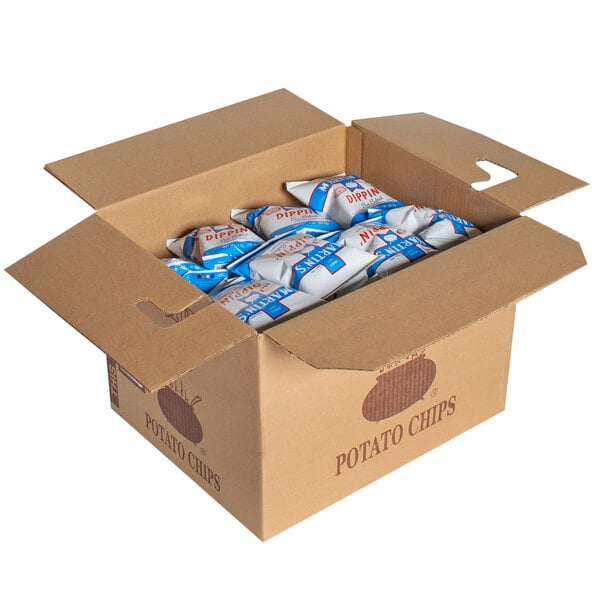 Martin's Dippin' 1 oz. Bag of Waffle Cut Sea Salted Potato Chips - 64/Case