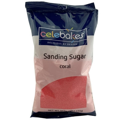 Coral Sanding Sugar - 16 Ounce