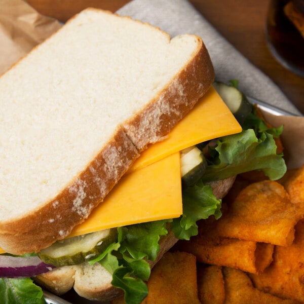 Great Lakes Cheese Yellow Mild Cheddar Cheese Slices - 192/Case