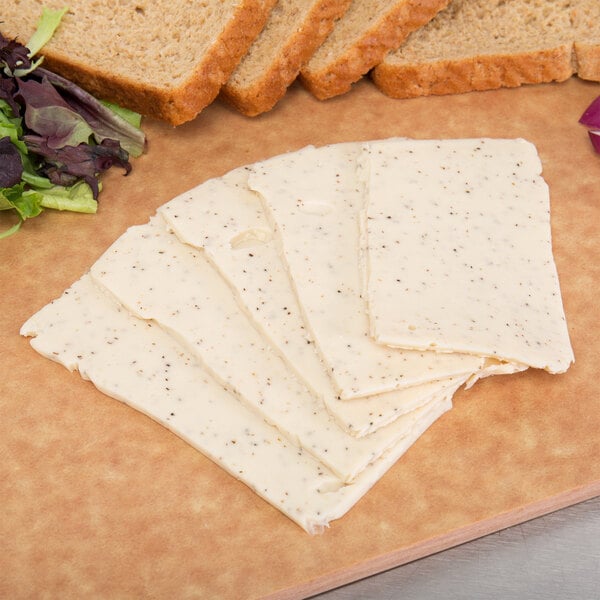 Cooper® Cheese Black Pepper Sharp White American Cheese 5 lb. Solid Block - 2/Case