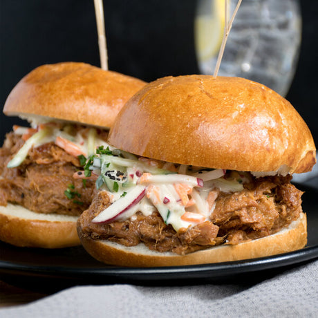 Brookwood Farms 5 lb. Frozen Pulled Pork BBQ with JJ's Red Sauce - 4/Case